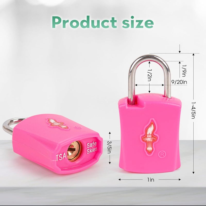 dwoyow Luggage Lock TSA Approved with Key and Luggage Tags, TSA Approved Lock for Travel, Suitcase Lock with ABS Around, Suit for Backpack,Laptop Bag,Locker 6 Pack Color Mixed - Image 2